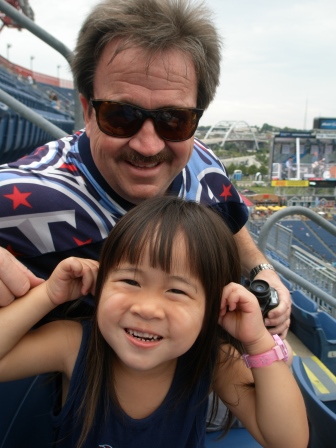Karis and Daddy at the Titans game